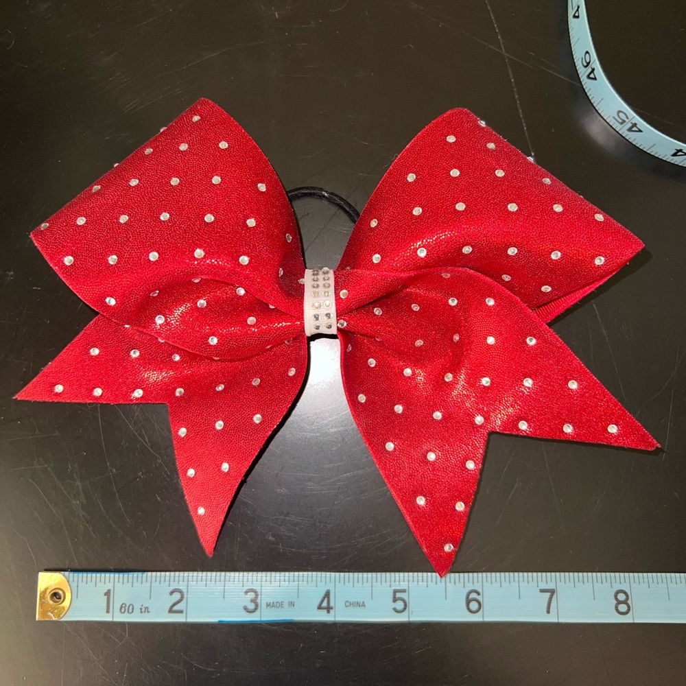 Red Cheer Bow with bling - Picture 4 of 5